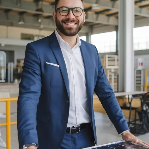 businessman-standing-with-solar-panel-desk-industry 1